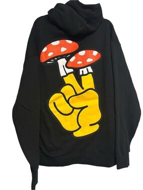 Road Trip Brand Peace Patch Mushroom Hoodie Black Size Shroom Streetwear